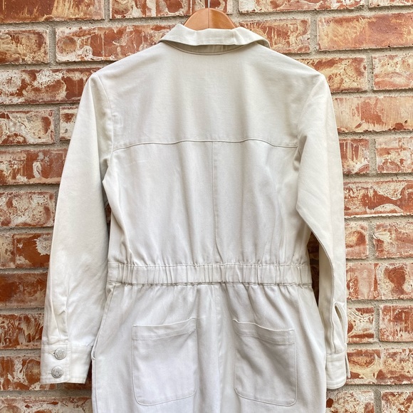 NWT Sandy Liang White Cream Utility Denim Jumpsuit Size 0 - Picture 9 of 14